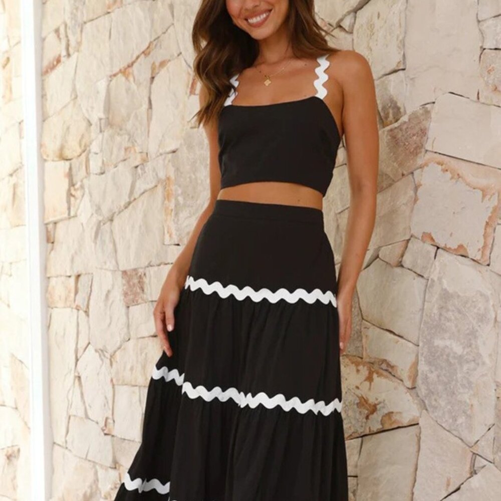 Black and White maxi skirt set (new with tags)